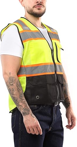 Miniatura 2 de Kolossus Chaleco de seguridad de alta visibilidad Bolsillos delanteros Cinta reflectante naranja plateado para hombres y mujeres Clase 2