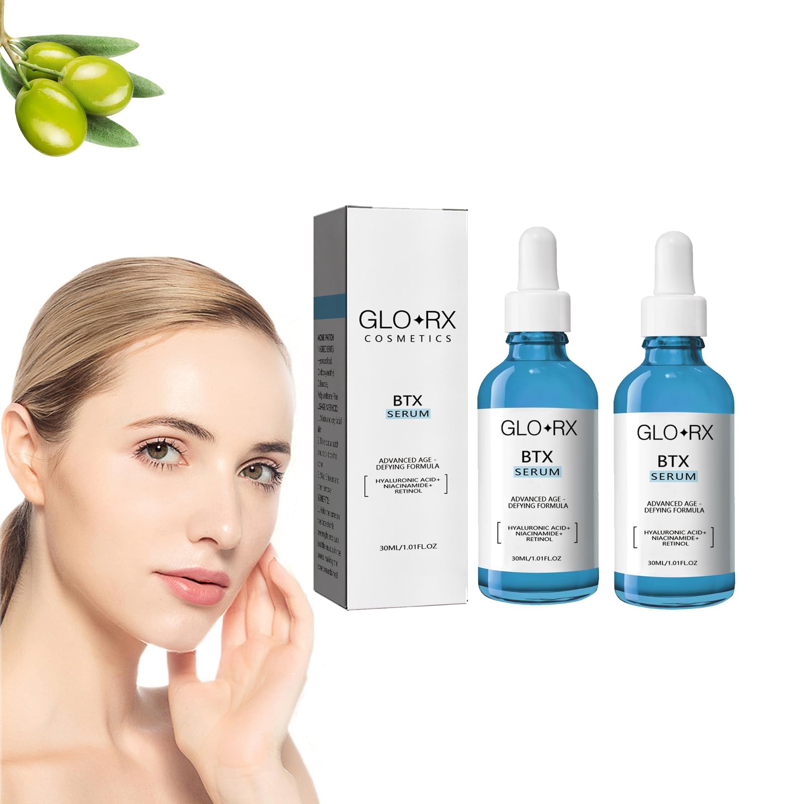 Glorx Btx Serum, Glorx Botox Face Serum, Glorx Serum, Botox Stock Solution Facial Serum B5, Hyalu B5 Serum, Botox Stock Solution Anti-Aging Serum, for All Skin Types (2PCS)
