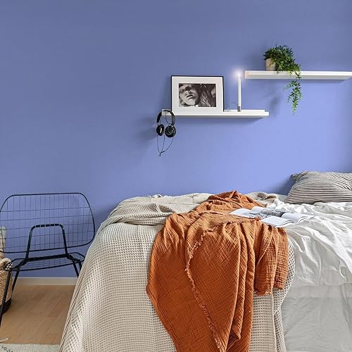 Miniatura 3 de Jeweluck Papel tapiz azul claro para despegar y pegar, papel de contacto azul cielo, 15.7 x 118.1 pulgadas, vinilo autoadhesivo puro mate extraíble