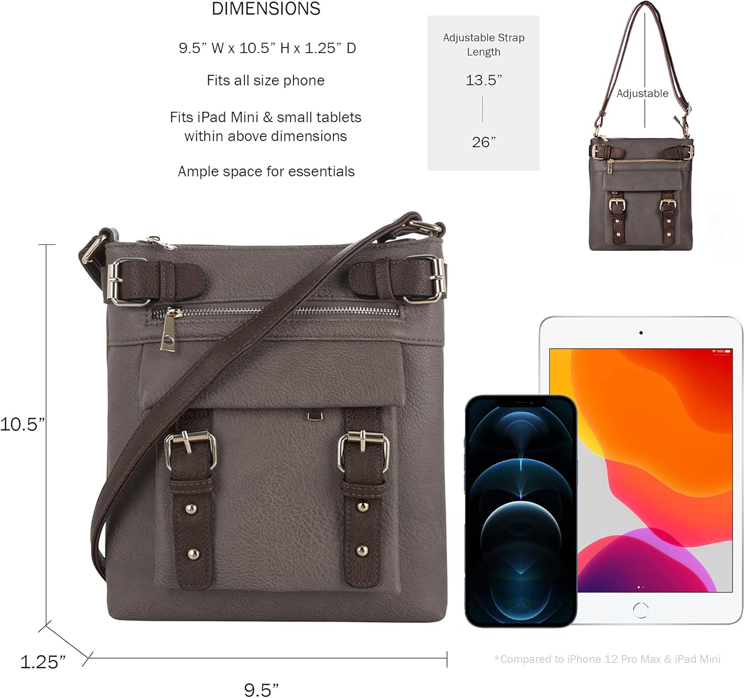 JESSIE & JAMES 2 Toned Belt Concealed Carry Crossbody Bag with Lock and Key - Image 4