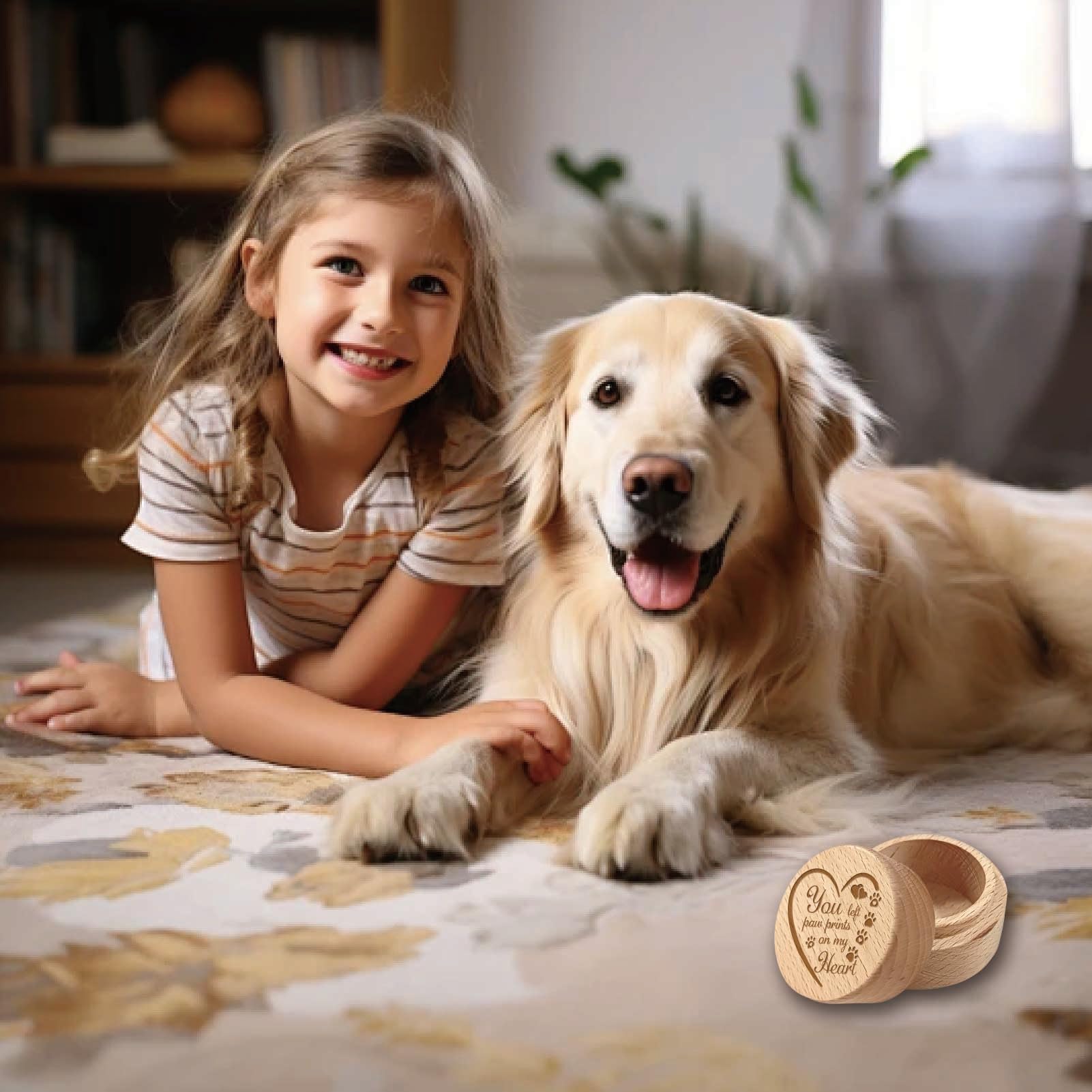 CREATCABIN Wooden Pet Hair Keepsake Box Heart Pet Fur Memorial Box Dog Cat Hair Ashes Container Custom Pets Small Mini Memorial Urn Loss Sympathy Gift for Storing Pet Hair Teeth Nails Ashes 2x1.6in - Image 4