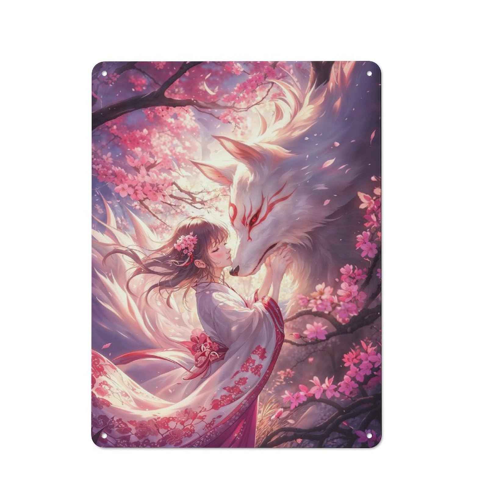 Junmoney Kitsune Ethereal Bond Vintage Tin Sign 40X30cm With For Workshop Wall, For Makers And Diy Enthusiasts, For Retro Home Interiors