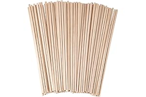 Wooden Dowels for Crafting - 1/8 x 6 Inch Unfinished Natural Wood Craft Dowel Rods