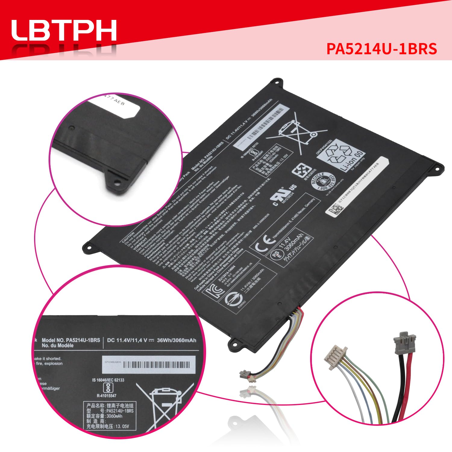 Replacement PA5136U-1BRS Laptop Battery for Toshiba Portege Z30 Z30-A