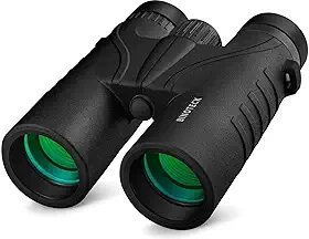 Binóculos 10 x 42 para adultos – Binóculos profissionais HD com lentes prisma BAK4 para observação de pássaros, caça, viagens, esportes, cruzeiro, com bolsa de transporte (500 g)