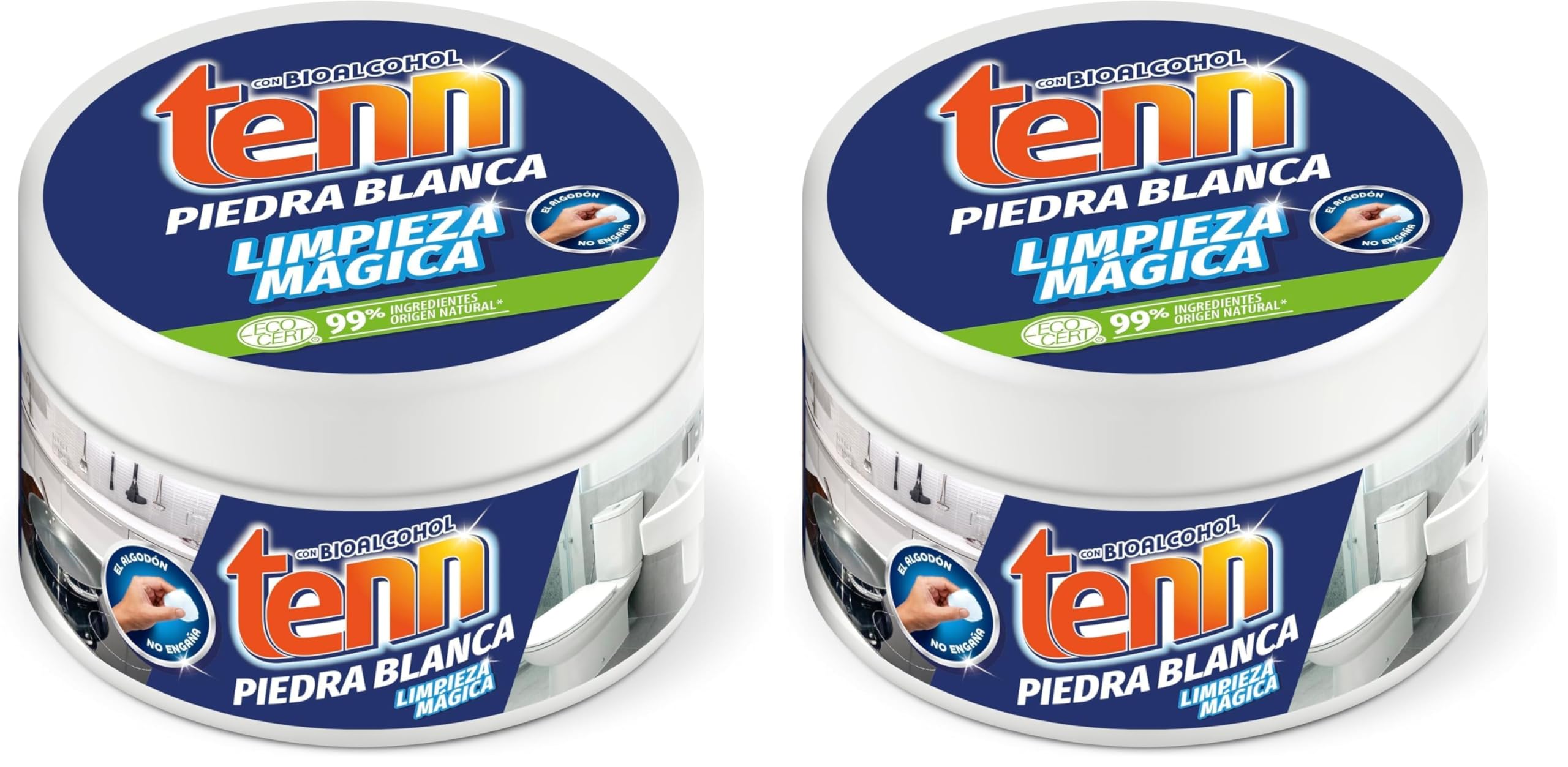 Tenn Piedra Blanca Limpieza 375g: Limpiador Universal con Arcilla - Desengrasa y Abrillanta Todas las Superficies (Paquete de 2) en oferta en Amazon