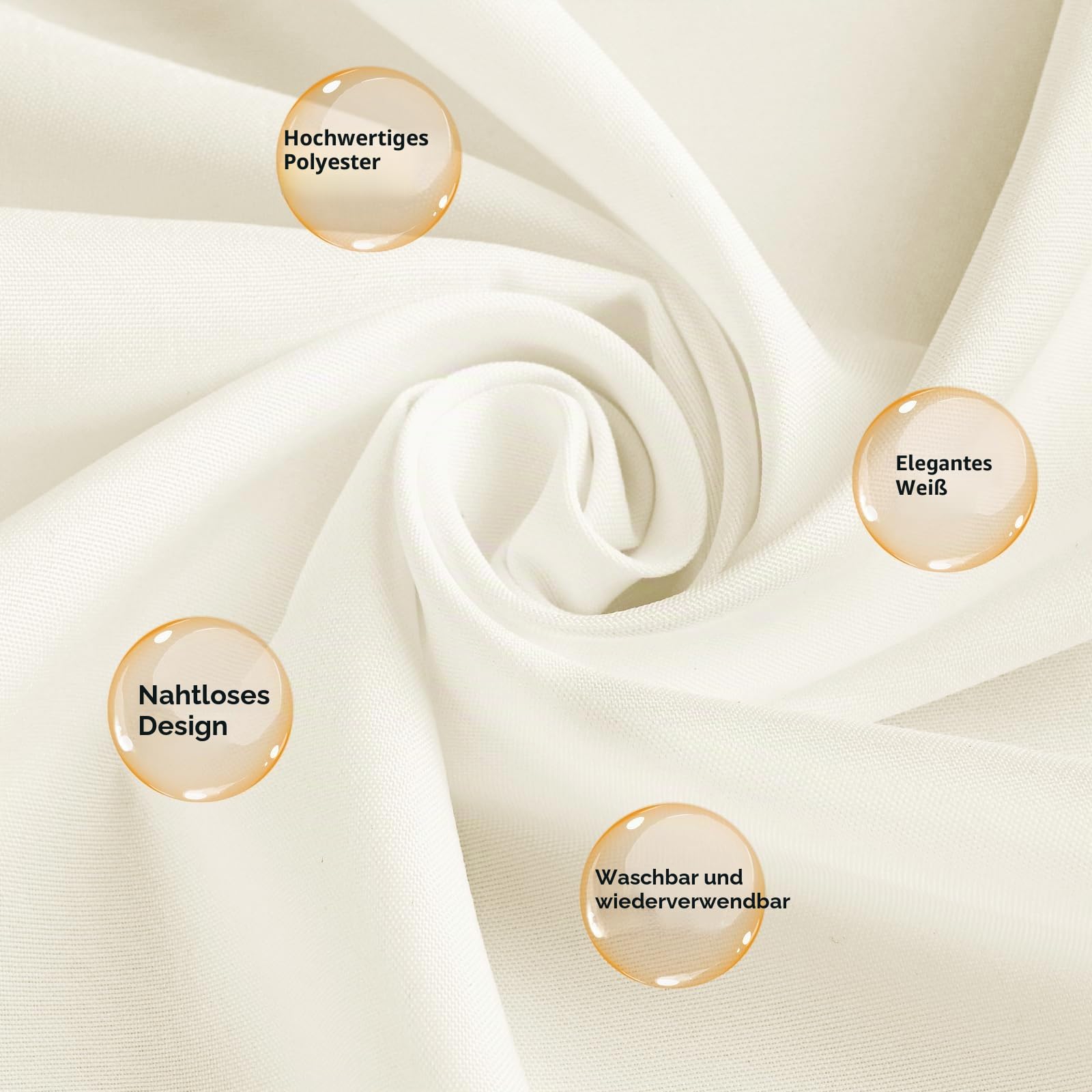 8er-Pack elfenbeinfarbene Tischdecken, 153 x 320 cm, rechteckige elfenbeinfarbene Polyester-Tischdecken für 8-Fuß-Tische, waschbare cremefarbene Tischdecke, rechteckig für Hochzeitsfeier