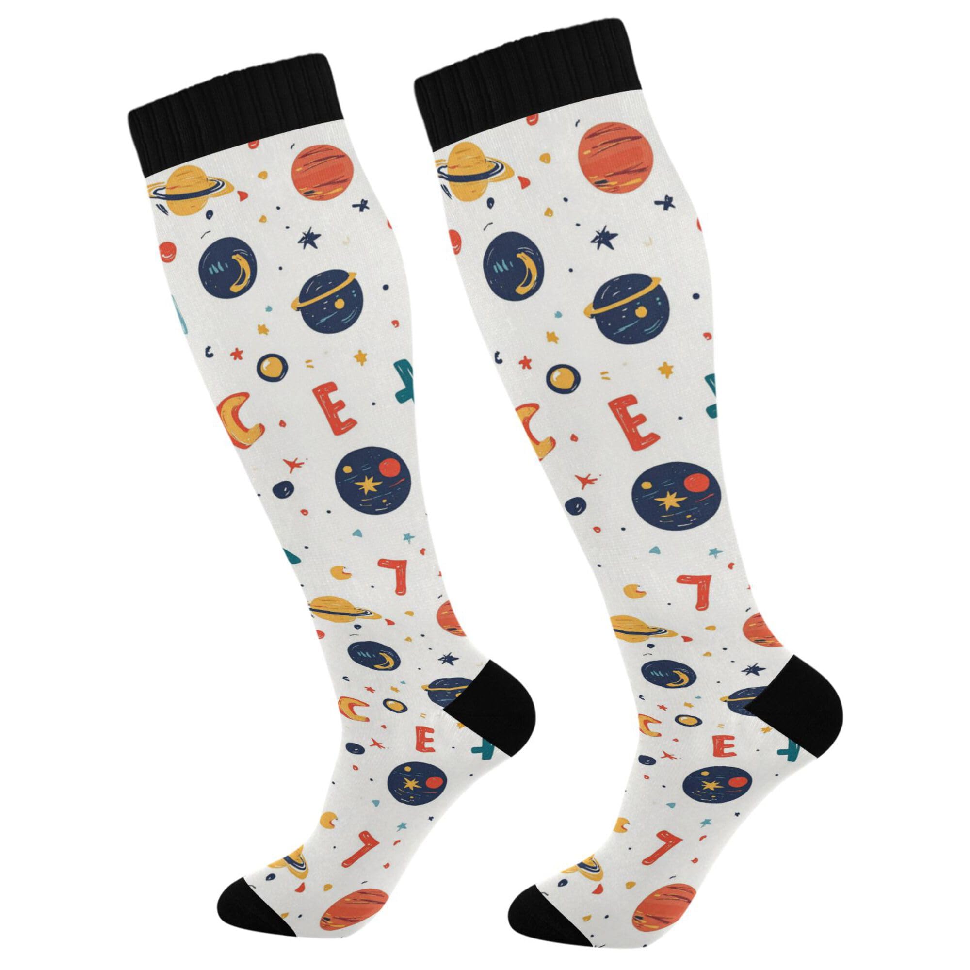 Compression Socks for Men and Women Circulation Wide Calf Knee High Socks Support for Running Medical Travel
