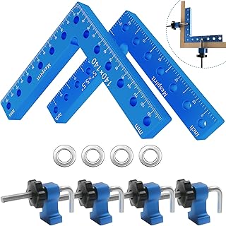 90 Degree Positioning Squares Right Angle Clamping squares Clamps Aluminum Alloy Woodworking Carpenter Corner Clamping Square 5.5" Professional Woodworking Tools Carpenter Squares (2Pack)
