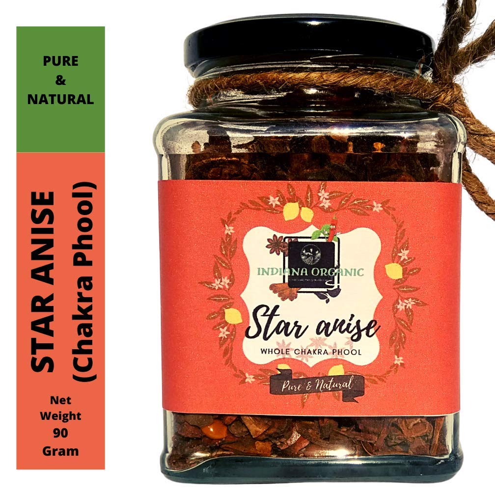 Indiana Organic Star Anise, Whole Chakri Phool, Badhiyan phool - 90 gram (B08BNP9GMN) Amazon Price History, Amazon Price Tracker