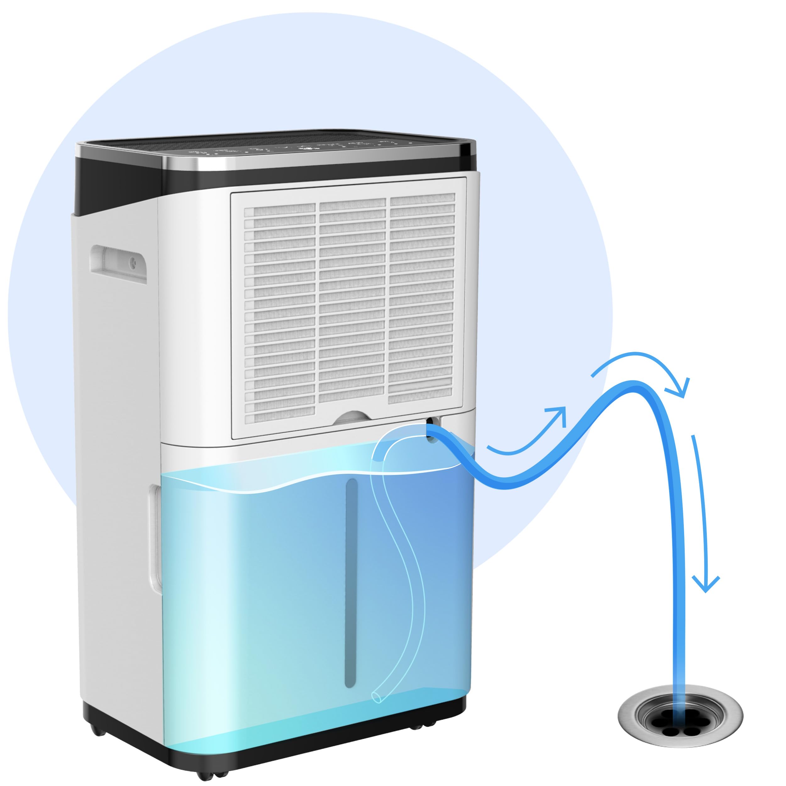 Berdsen Deumidificatore elettrico – 25 L/24 h – Wi-Fi LED App Controllo – Silenzioso risparmio energetico – Bianco