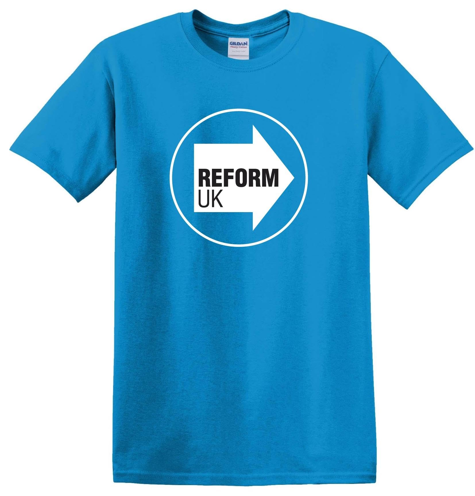 Revolutionary Tees Reform UK Let's Make Britain Great Again Political Farage TICE t-Shirt Sapphire Blue