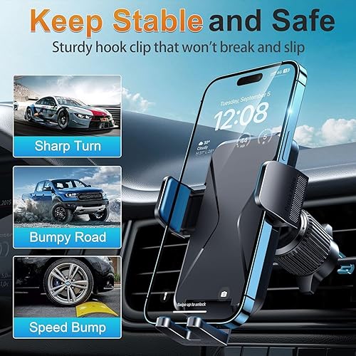 Vista 23 de Soporte de teléfono para automóvil, [succión de grado militar y base súper resistente] Soporte universal 3 en 1 para teléfono para salpicadero