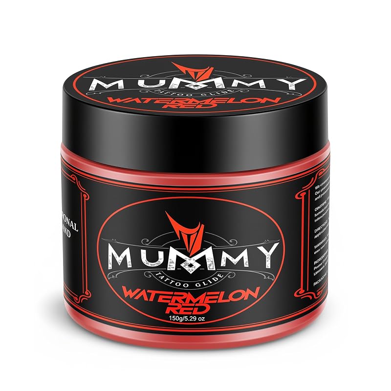 Mummy Tattoo Glide manteiga para tatuagem sem derivados de petróleo, Watermelon Red, 150 g
