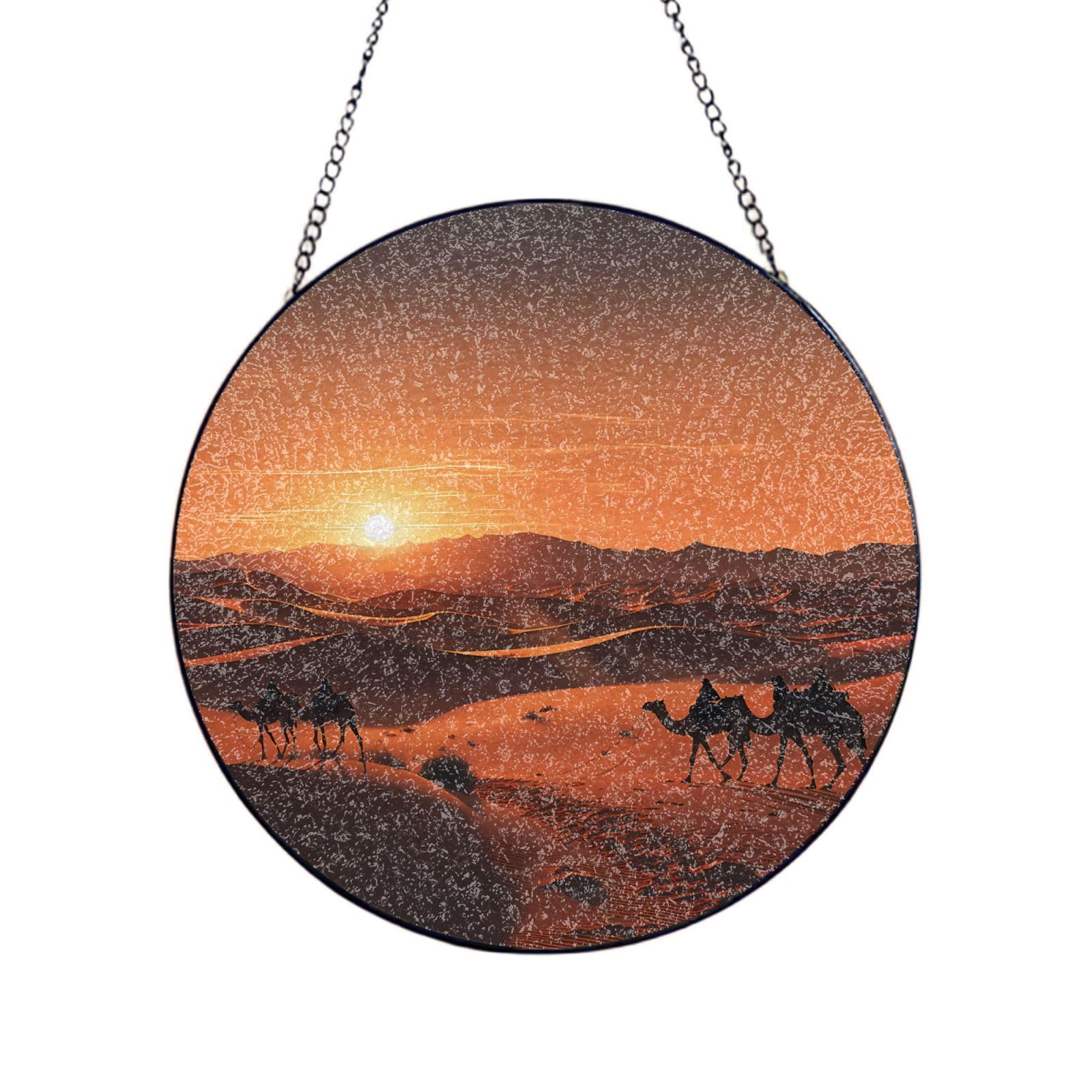 Phayah Cameron Print Stained Glass Window Hanging Sun Catchers Decoration Mother'S Day Birthday Gifts For Home Garden Porch 4in（10cm）