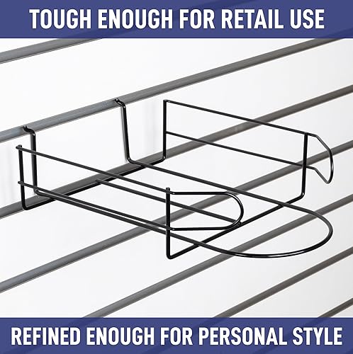 Miniatura 8 de Estante de exhibición de tapas de Slatwall negrocromoblanco para mostrar sombreros ajustados, sombreros Snapback, sombreros no estructurados y