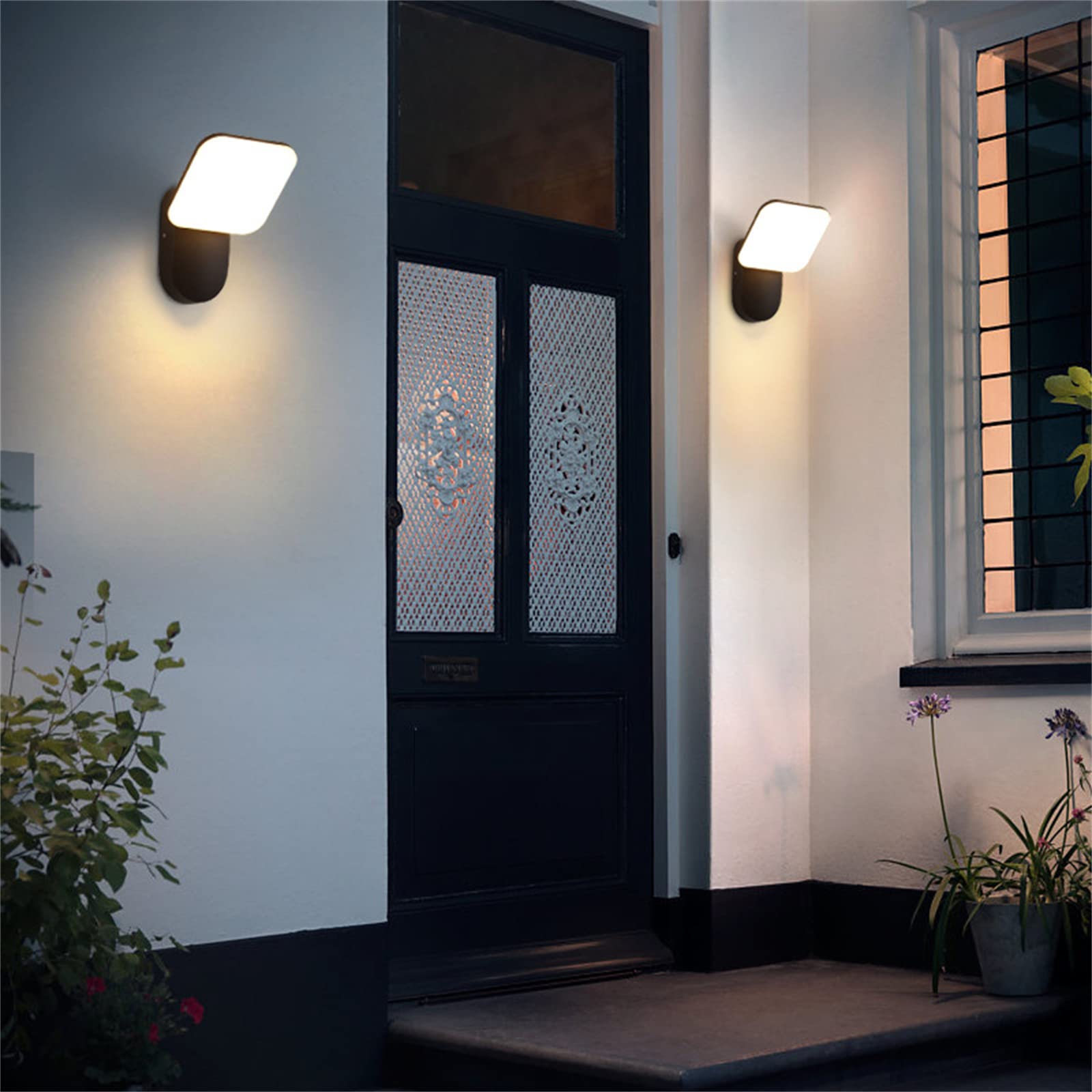Zewnętrzna lampa ścienna LED z czujnikiem ruchu IP65, wodoodporna, aluminiowa, do ogrodu, sypialni, salonu lub klatki schodowej.
