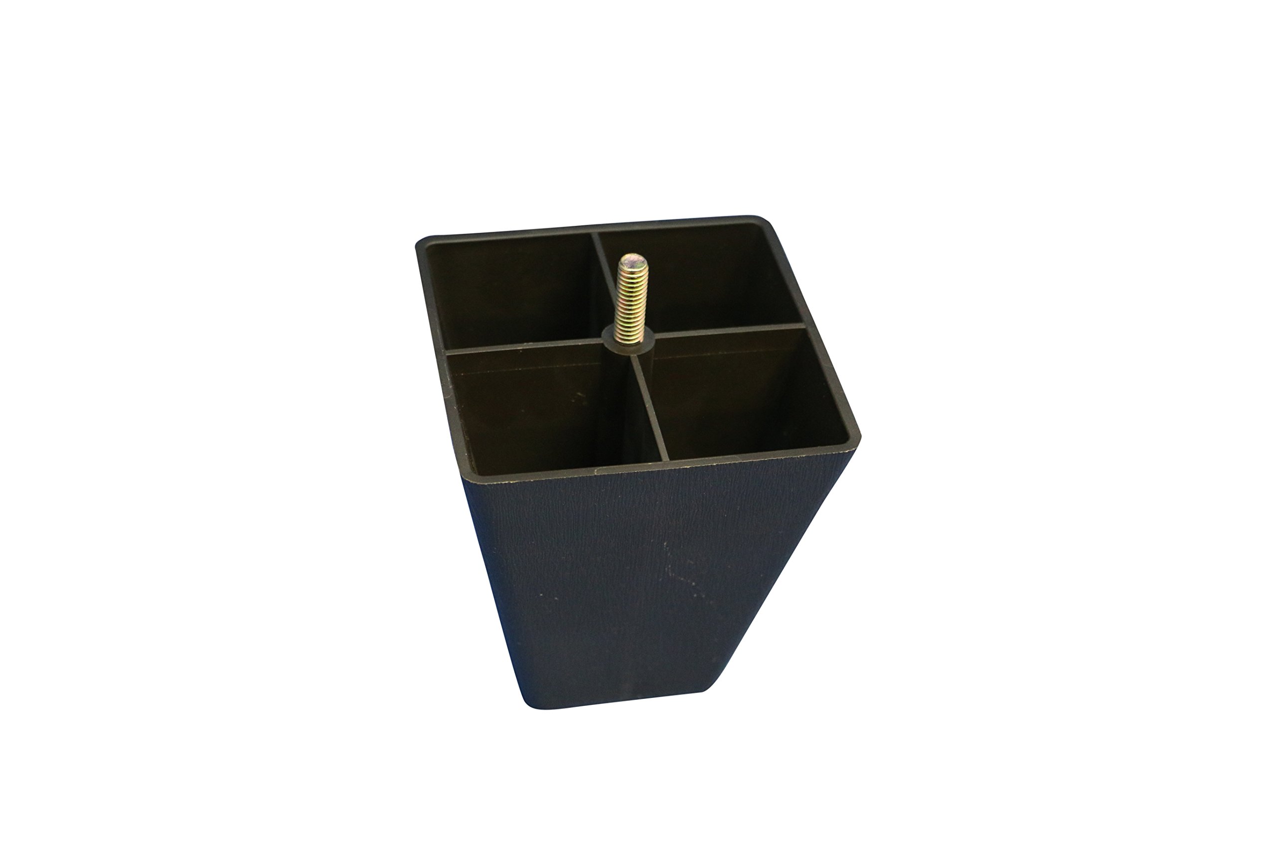 Dark Brown Plastic Square 4.5 Inch Leg for Sofas and Recliners, Set of 4