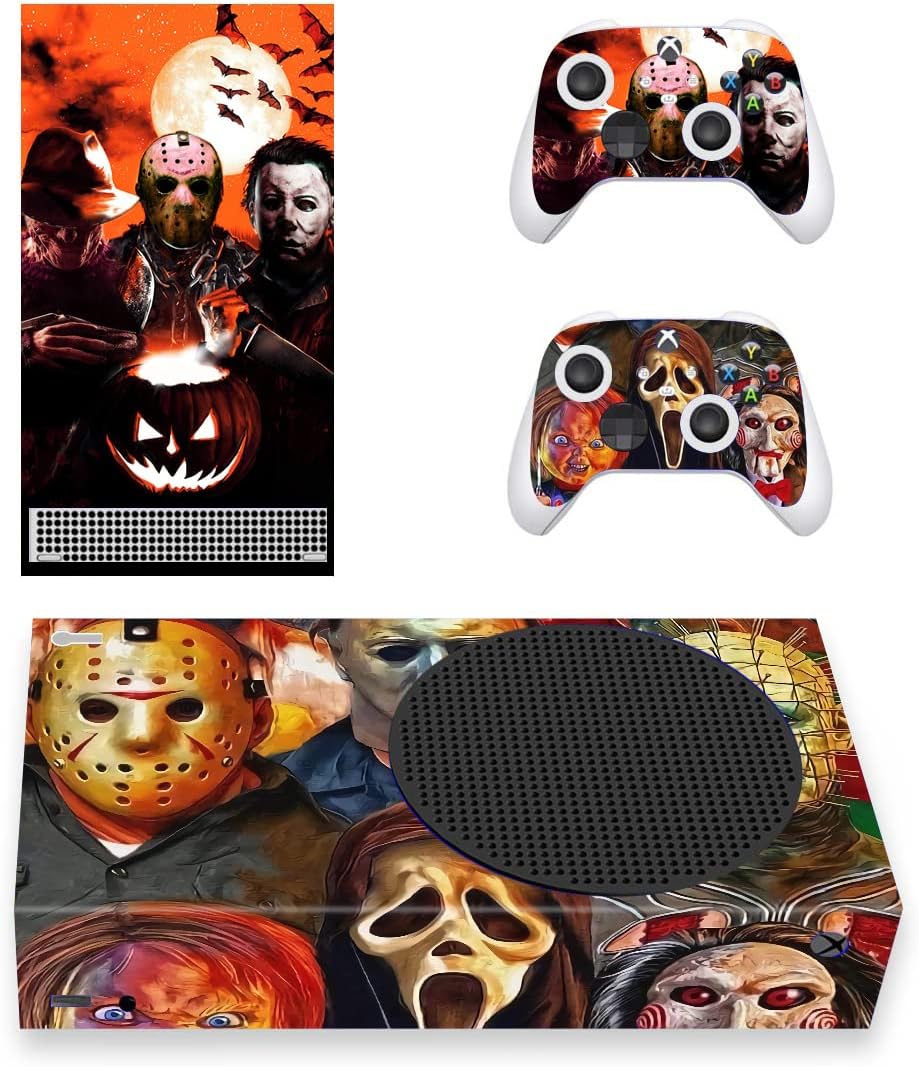 XB Series S Slim Console Controllers Skin Decals Horrors Vinyl Stickers Wrap for XB Series S Console Halloween Jason Michael