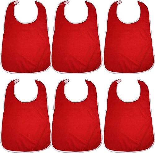 Miniatura 9 de Paquete de 5 baberos para adultos para personas mayores, reutilizables, lavables, de tela de toalla para adultos con discapacidades y necesidades