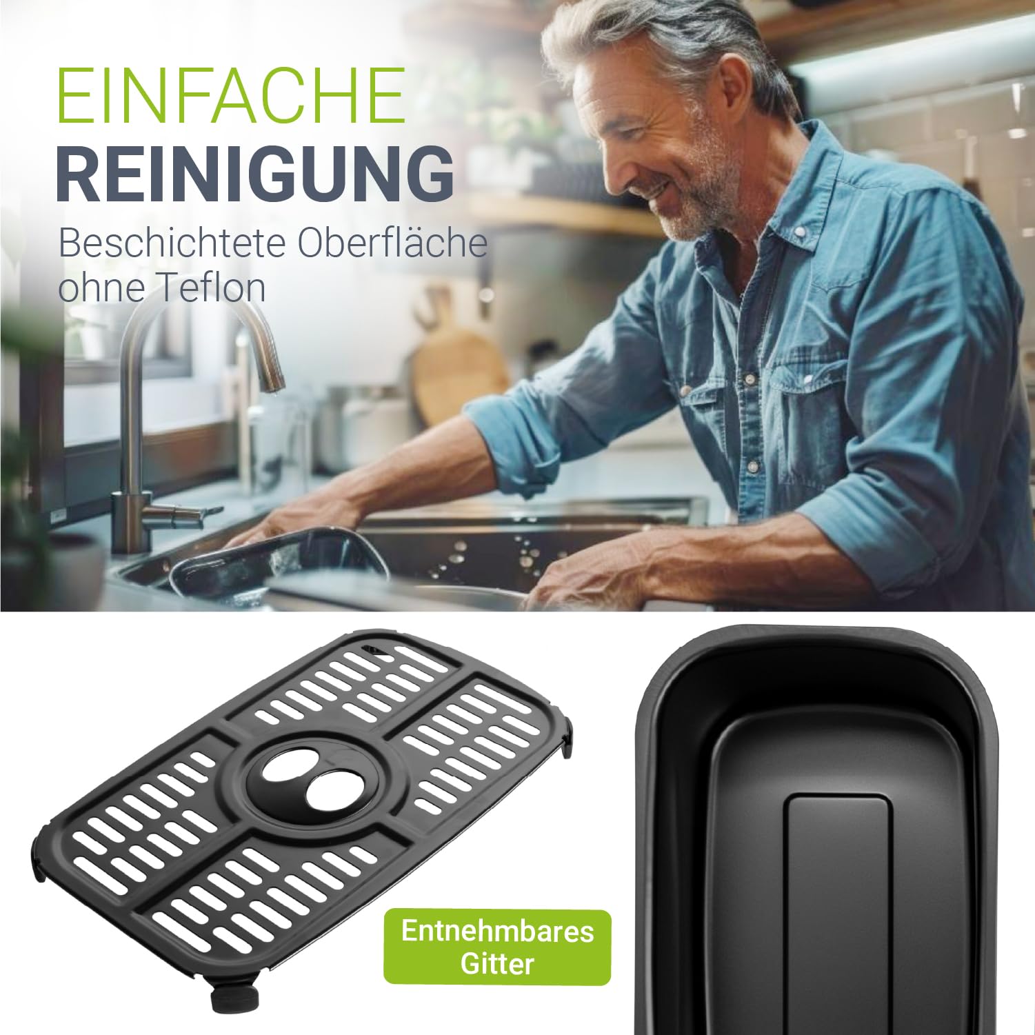 Juskys® Airfryer 9 L Doppelkammer - Heißluftfritteuse 2 Kammern, 9 Programme, beschichtet, XXL Fritteuse