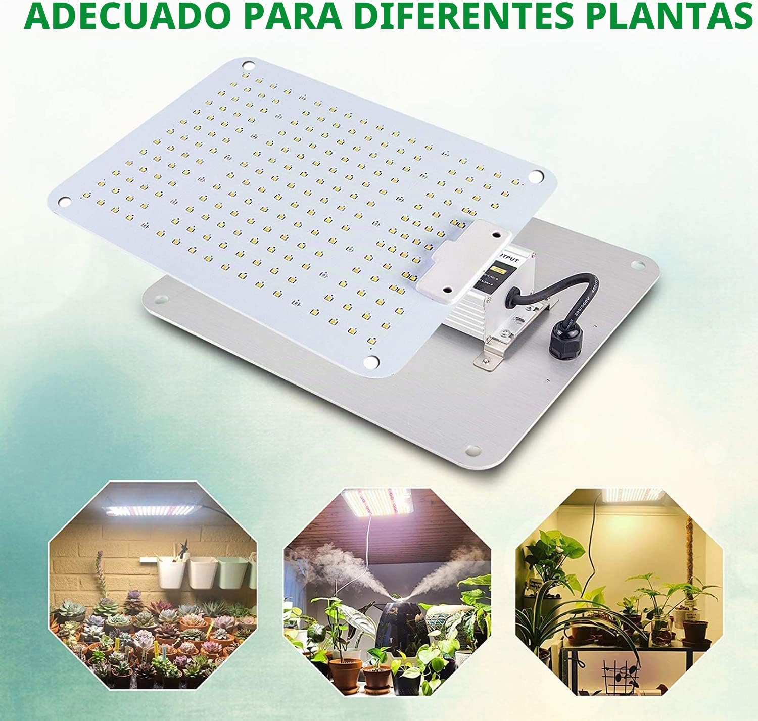 COKOLILA LZB1000 Lámpara de Cultivo LED, Espectro Completo Regulable 222 LED SMD con Luz IR para Plantas de Interior, Ideal para Tienda de Cultivo 90x90cm, Vegetación y Floración