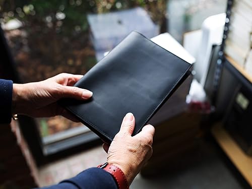 Miniatura 3 de Soporte para bloc de notas de cuero, soporte para bloc de notas legal, soporte para cuaderno de cuero Crazy Horse - Regalo de negocios - Hecho en