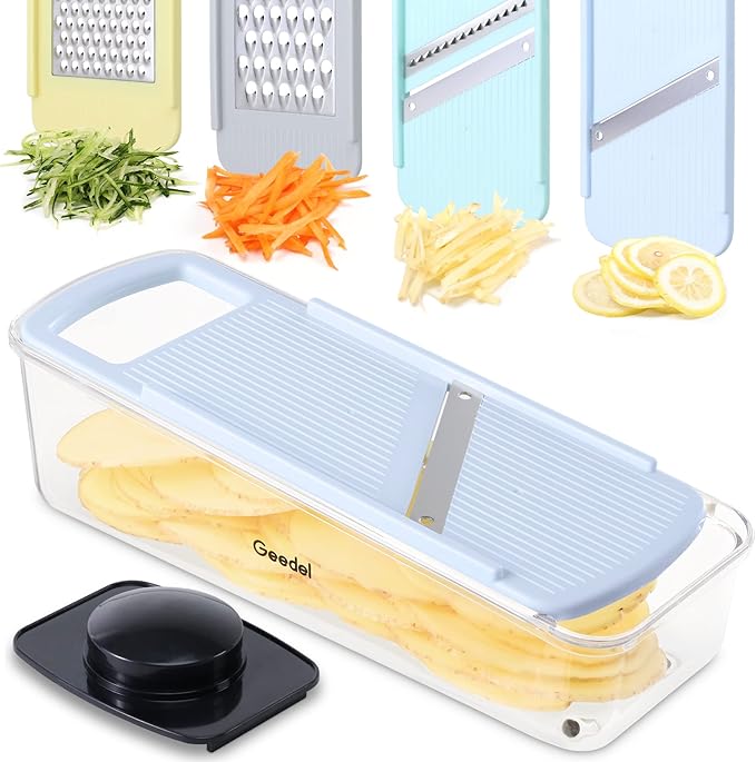 Geedel Mandoline Vegetable Slicer, 4 in 1 MultiFunction Mandoline