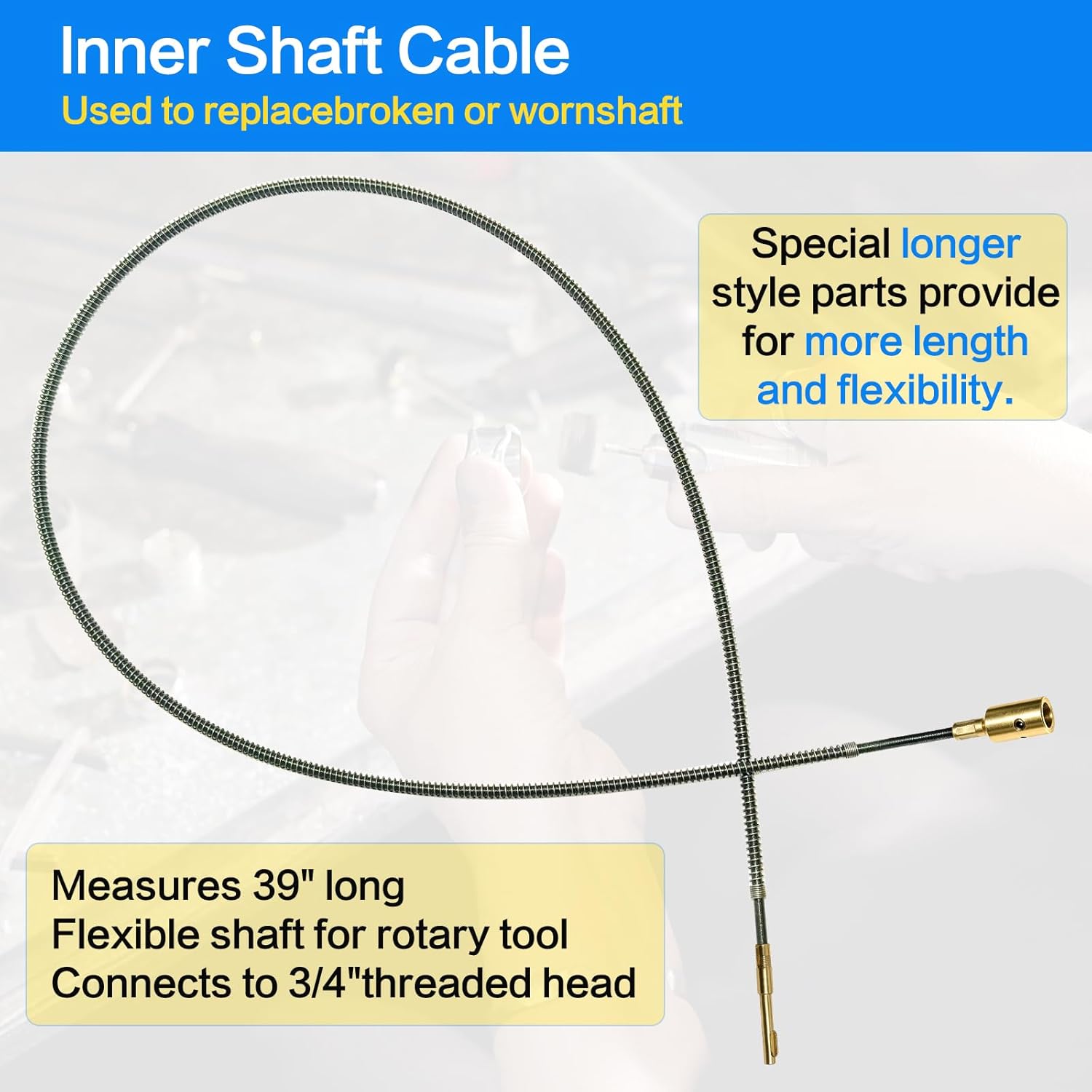 Foredom Flex Shaft 2pcs【39" S-93 Shaft & S-77 Sheath Kit】 Flexible Rotary Tools Replacement Parts, Compatible with Foredom SR TX L S R CC Series & Dremel Flex Tools, Rotary Accessories & Parts