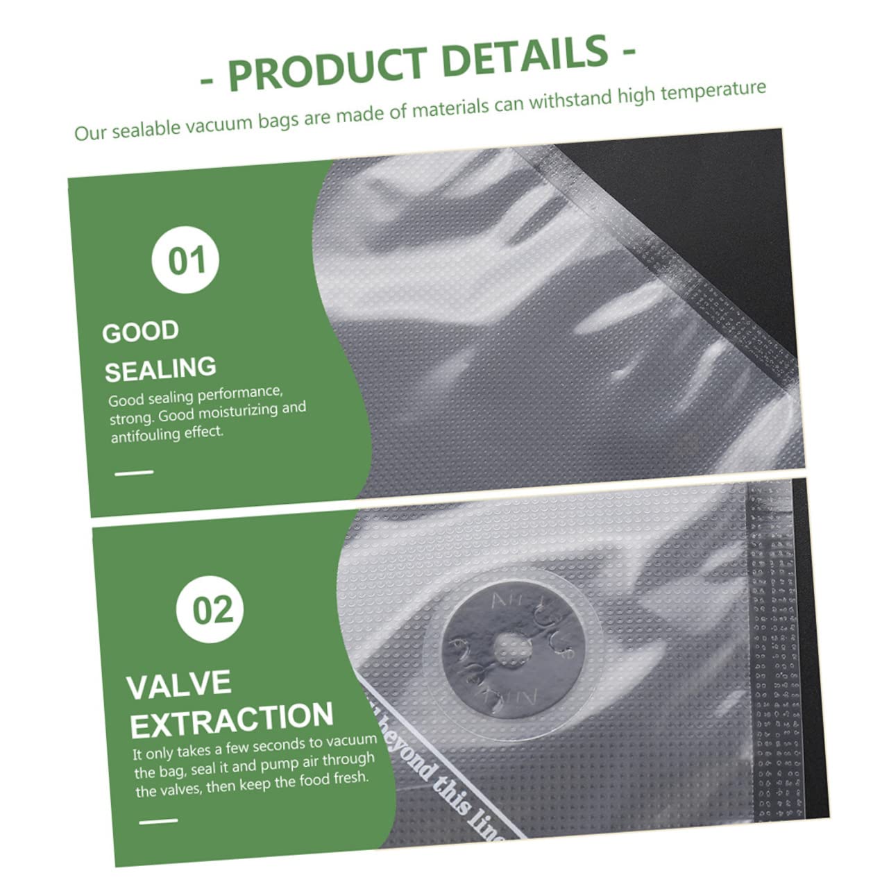 CIYODO Food Storage Bags Pump Vacuum Sealer Storage Bags Heat-resistant for Household Outdoor Safety Vacuum Pouch