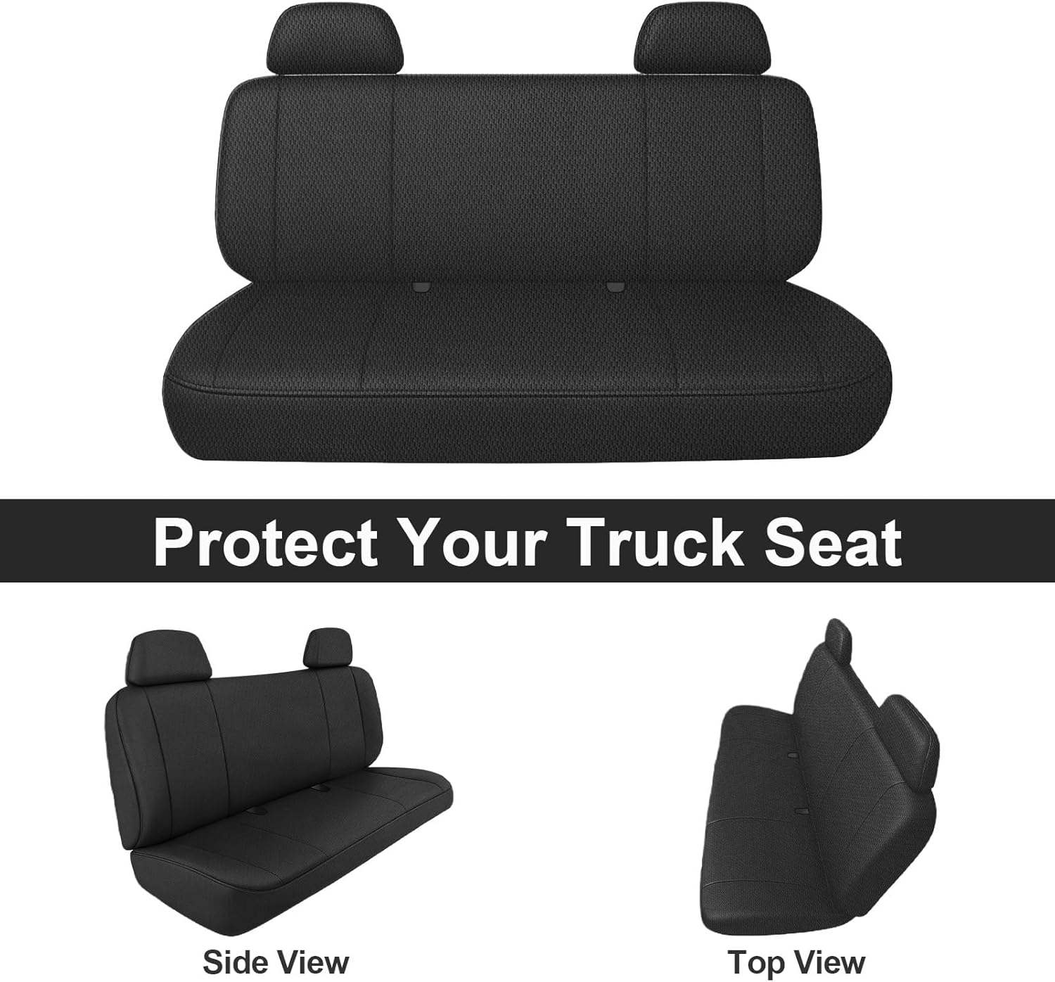 SAPUBK Front Bench Seat Covers Replace for 1992-2003 Chevy S10 Truck with 2 Headrests Seat, Knitted Fabric Composite Soft Foam Lining Airmesh Breathable Seat Cover Cushion