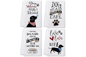 Bonsai Tree Dog Dish Towels and Dish Cloths