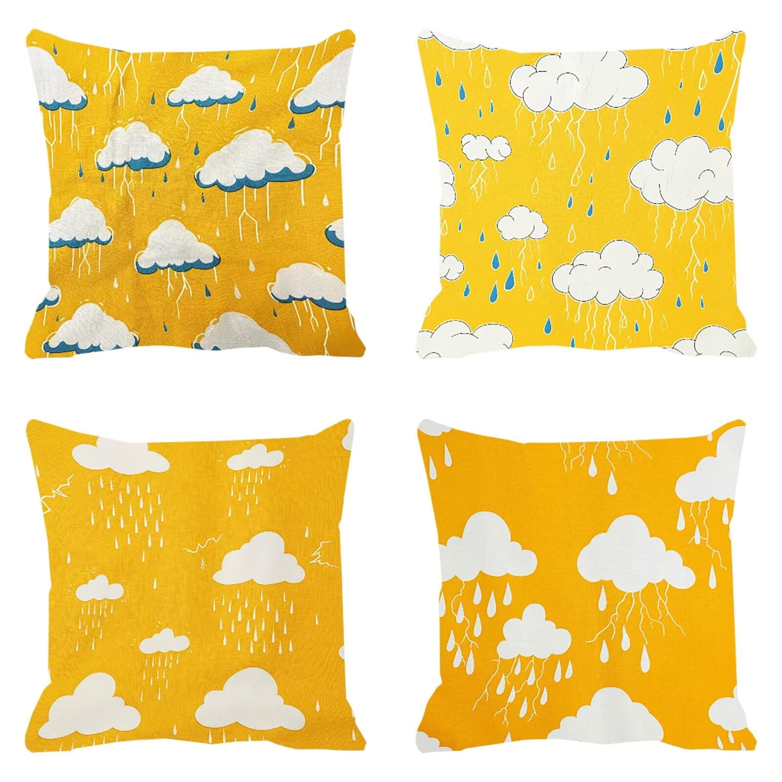 Housse coussin extérieur imperméable jaune pour salon de jardin