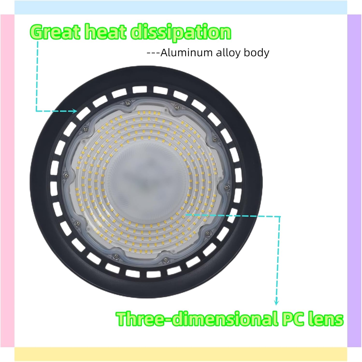 150W UFO LED High Bay Light 2700K Warm White with US Plug 5ft Cable, Industrial Lighting Fixtures for Warehouse Factory Garage Workshop (2 Pack)