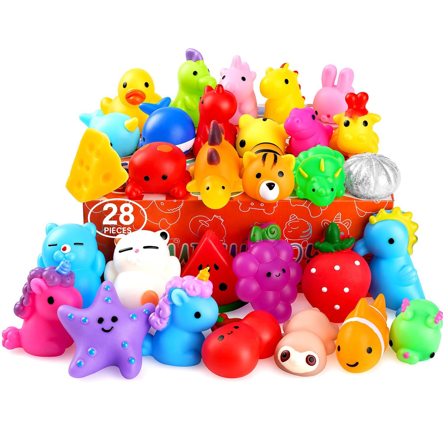 Aスクイーズ 6月 Amazon | nobasco スクイーズ 28個パック もちもちおもちゃ - かわいい