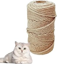 Corde en sisal pour Arbre à Chat de 6 mm(50 mètres) - Corde en Chanvre Naturelle - Convient pour la décoration de Jardin - Accessoires pour Chat - Jouet à Griffes abrasives en Fibre Naturelle
