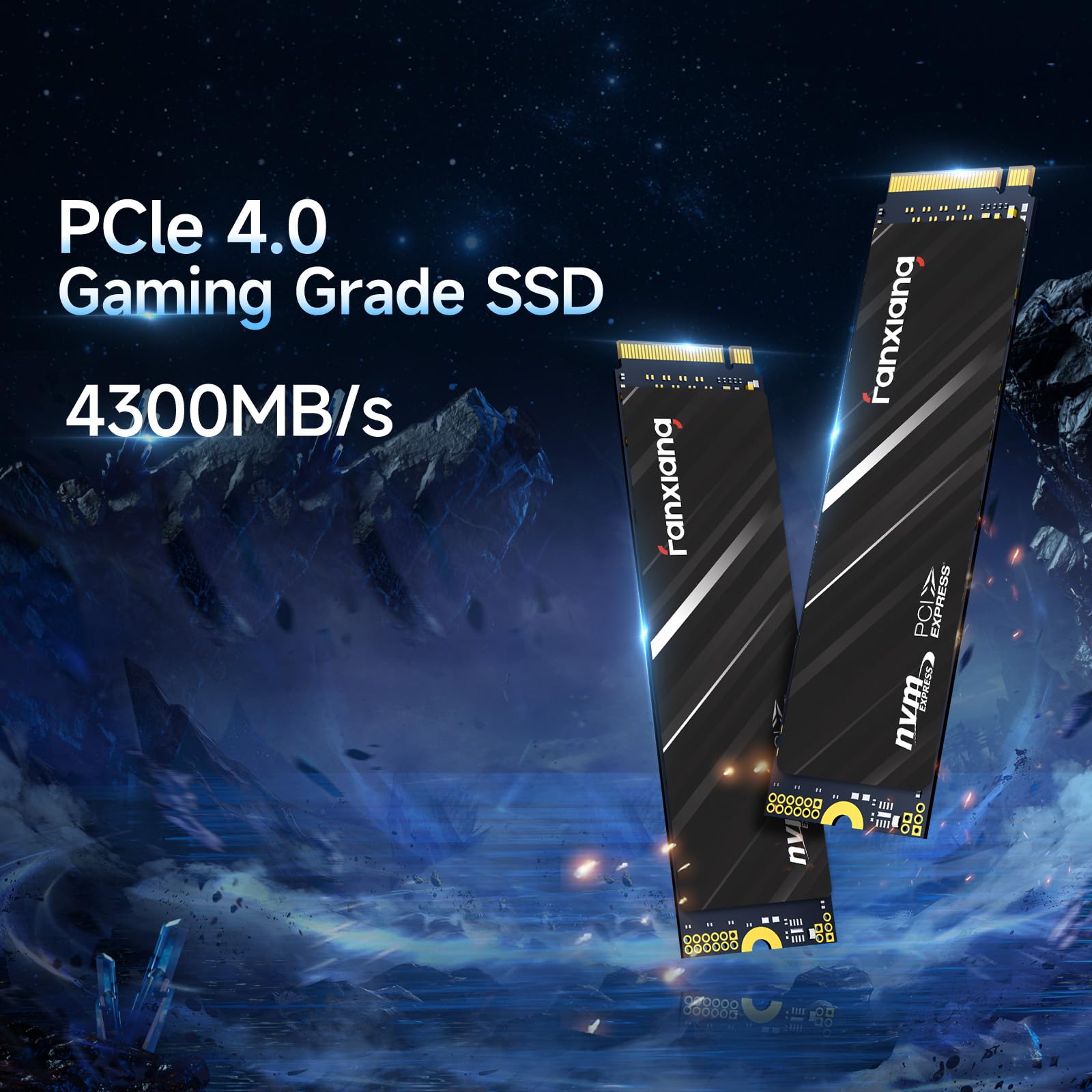 fanxiang S690Q 500GB SSD NVMe M.2 PCIe 4.0x4, Gaming Solid State Laufwerk, 4300 MB/s Lesen Interne SSD, Kompatibel mit Laptops und Desktop, Festplatte für Datenübertragung
