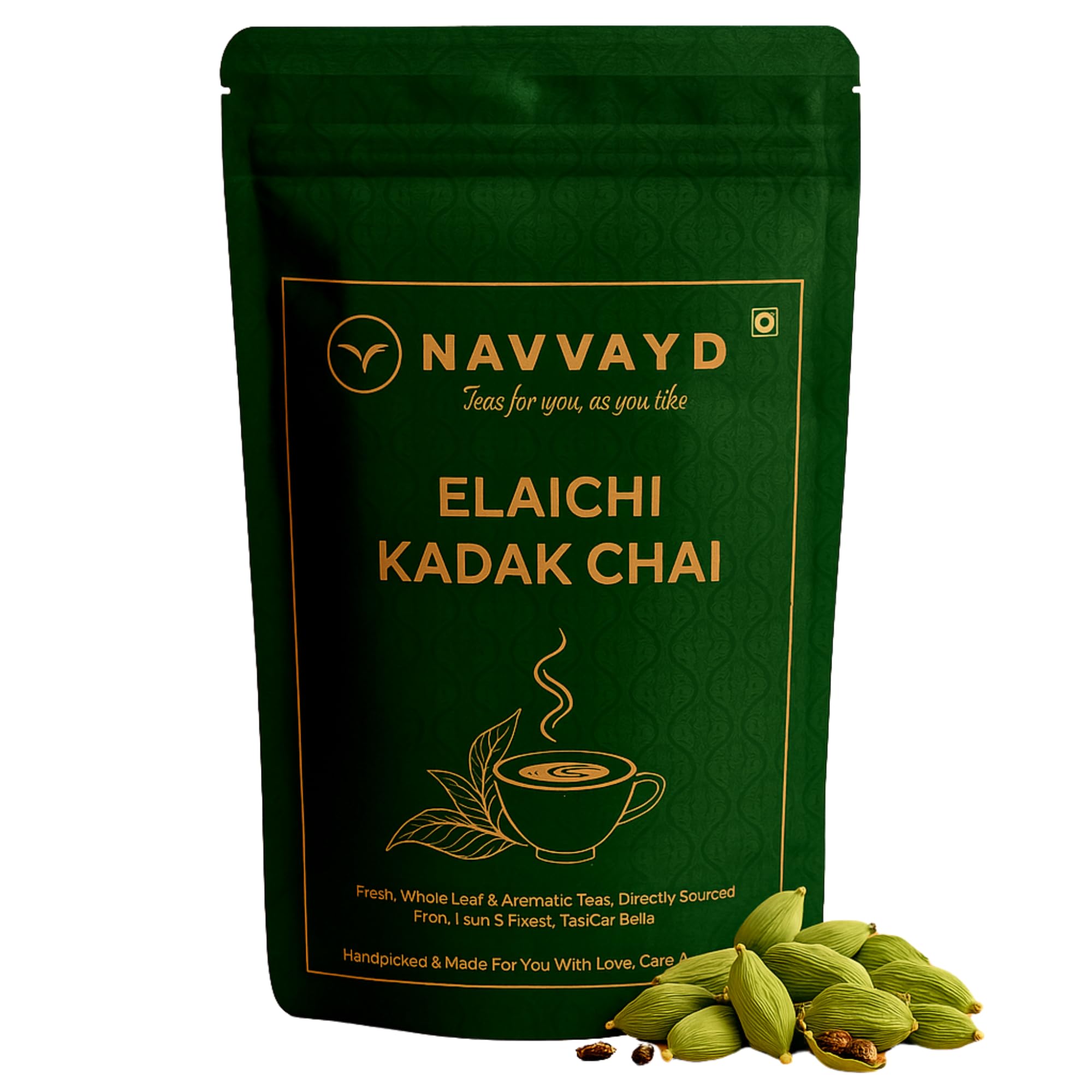 Navvayd Elaichi Kadak Chai (200 Gm, 100 Cups), Strong Elaichi Chaipatti, Black Tea Powder