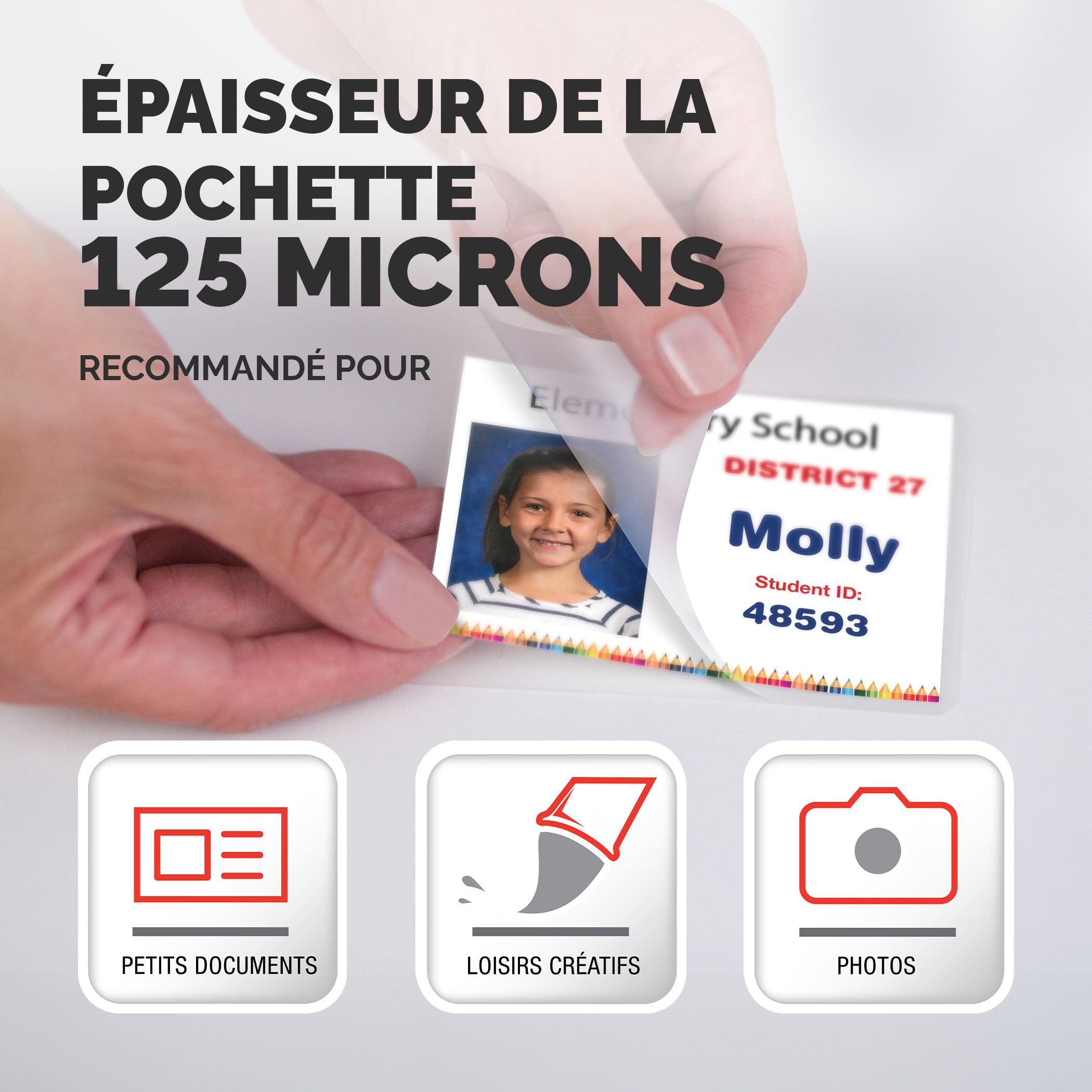 Fellowes Capture Pochette de plastification 125 microns 54 x 86 mm