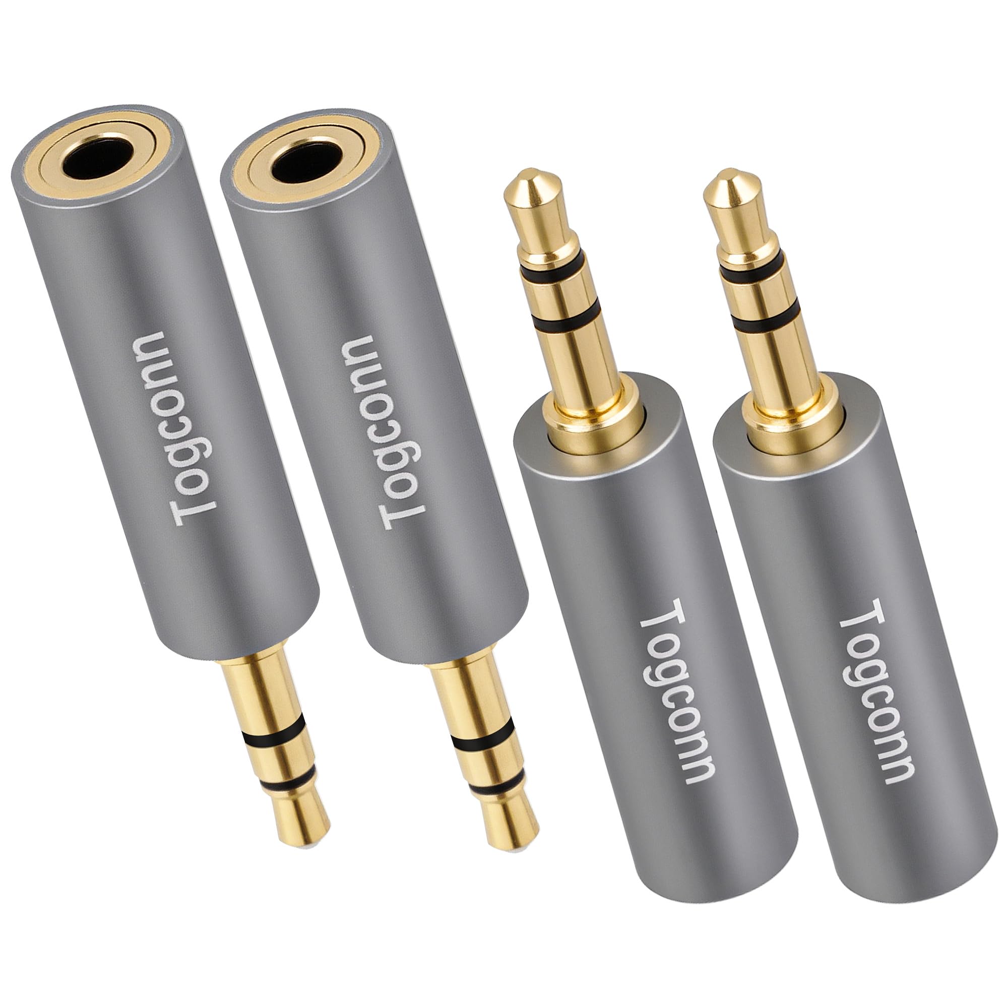 Adattatore TRRS a TRS da 3,5 mm, confezione da 4 pezzi, 1/8" 3,5 mm TRRS a 4 poli femmina a 3 poli TRS maschio per microfono audio jack convertitore connettore per cuffie telefono microfono 4 poli a 3