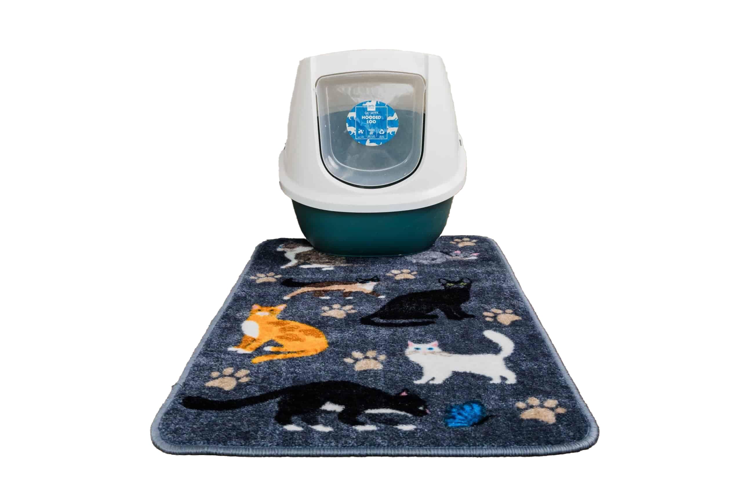 Multipurpose Cat Rug suitable for all Litter Trays, Food Bowls | Entryway Mat for Cats | Non-Slip, Machine-Washable, Absorbent | Floor Protection | 50 x 80 cm
