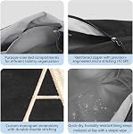 A-Z BAG Lightweight Toiletry Bag, Water-Resistant Personalised Makeup Bags with Embroidery Initial, Birthday Gifts for Women Men (J, Black)