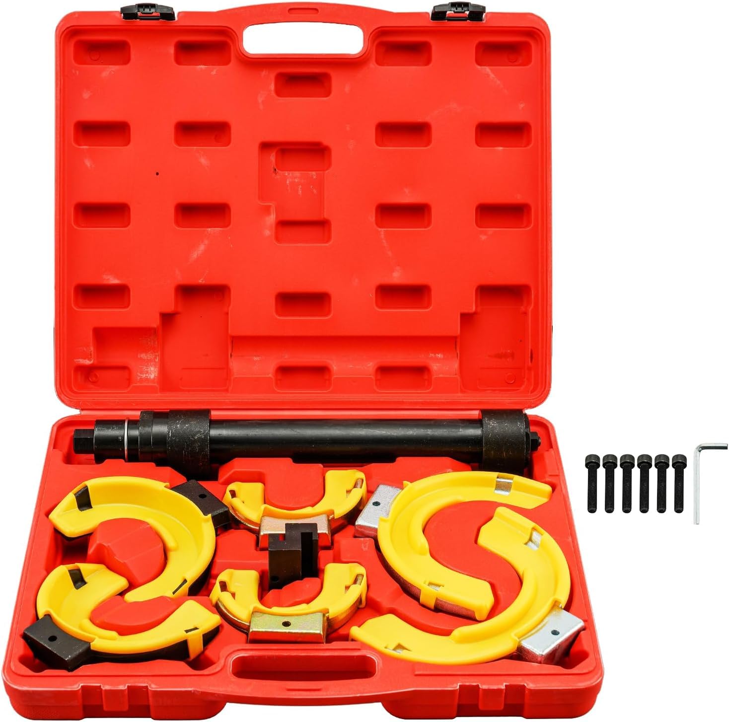 KJZQXYX Engine Timing Tool Kit & Strut Coil Spring Compressor with Interchangeable Fork Extractor - Essential Automotive Repair Set, for Efficient Spring Compression