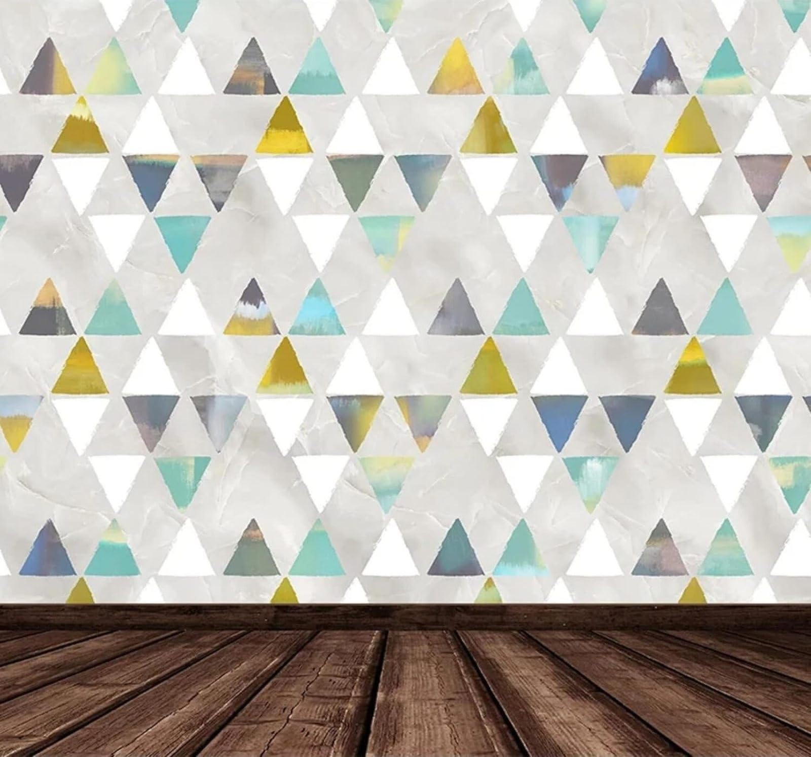 XLMING Abstract Colourful Triangles Geometric Patterns 3D Wallpaper Luxury Home Dining Decor Paste Sofa Living Room The Wall for Bedroom Mural-250cm×170cm