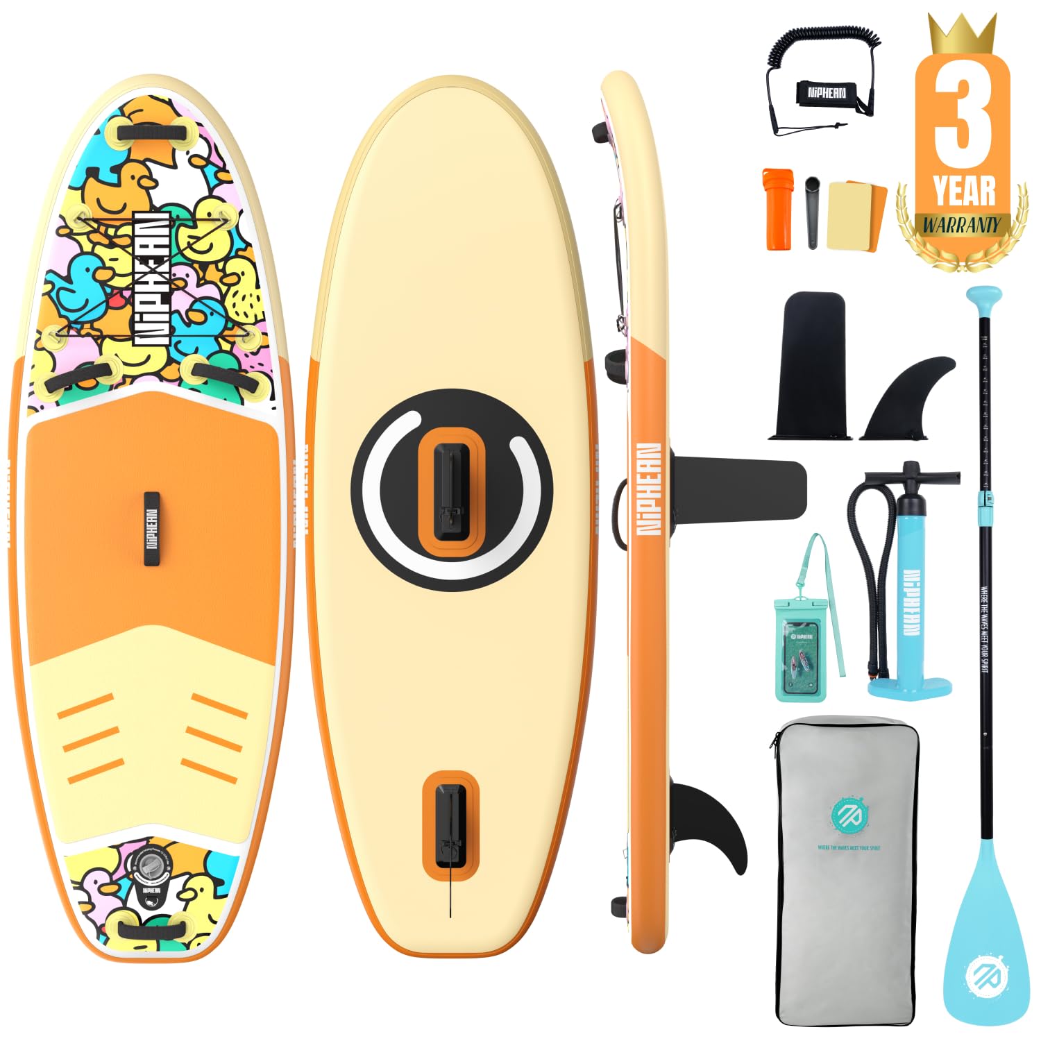Niphean SUP Gonfiabile Adulti con Tutti gli Accessori, 320cm Stand up Paddle Gonfiabile per Tutti i Livelli, Paddle Board con Capacità di 200kg per 2 Persone, Tavola da SUP Gonfiabile con Sedia