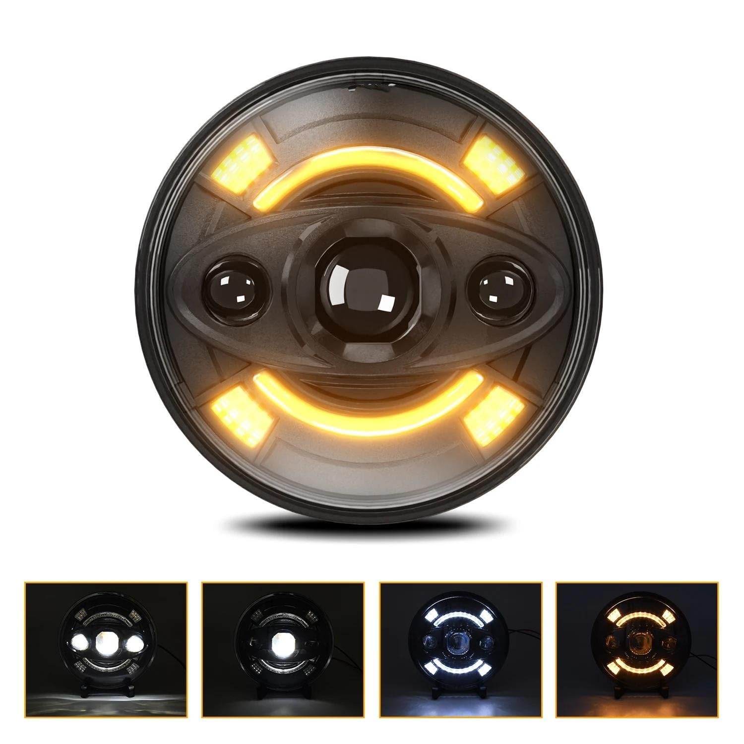 Fari Anteriori Fanale Anteriore Fari Da 7 Pollici Per Fari Per Wrangler Per Jeep Per Fari Rotondi Fari Fuoristrada H4 240W 140000LM 6000K 3000K 24v Per R3(2 pezzi)