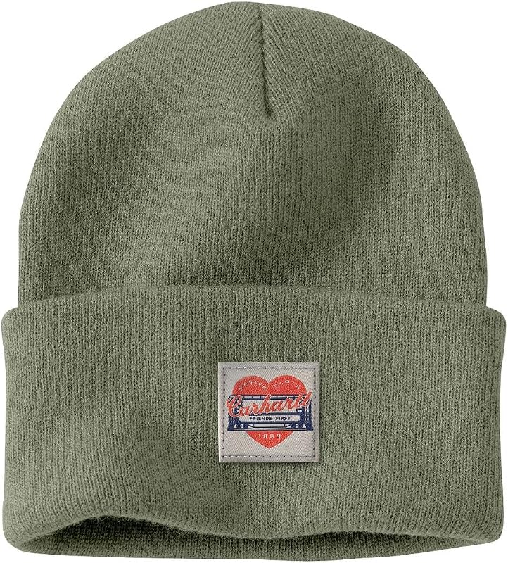 Women's Knit Heart Patch Beanie