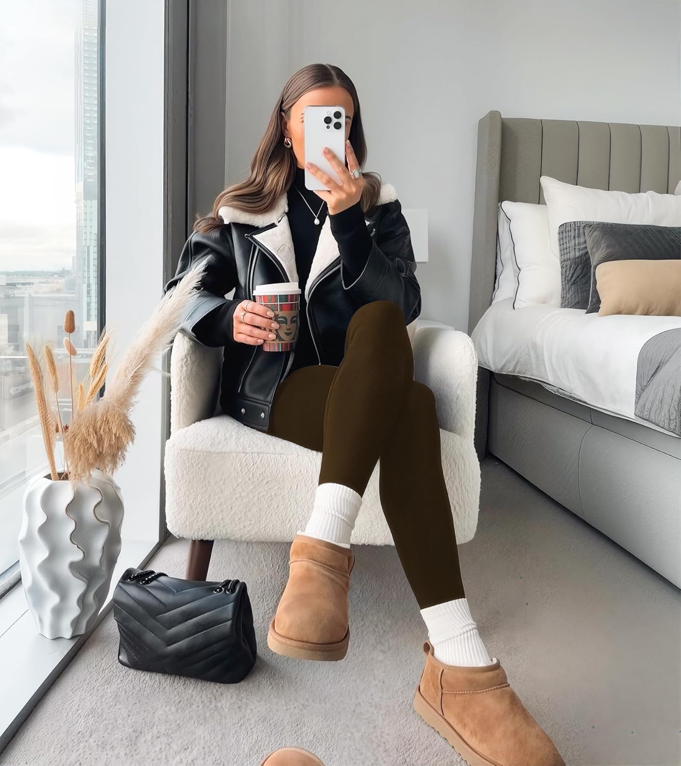 FULLSOFT Fleece Lined Leggings Women High Waisted Tummy Control Workout Winter Thermal Warm Soft Yoga Pants