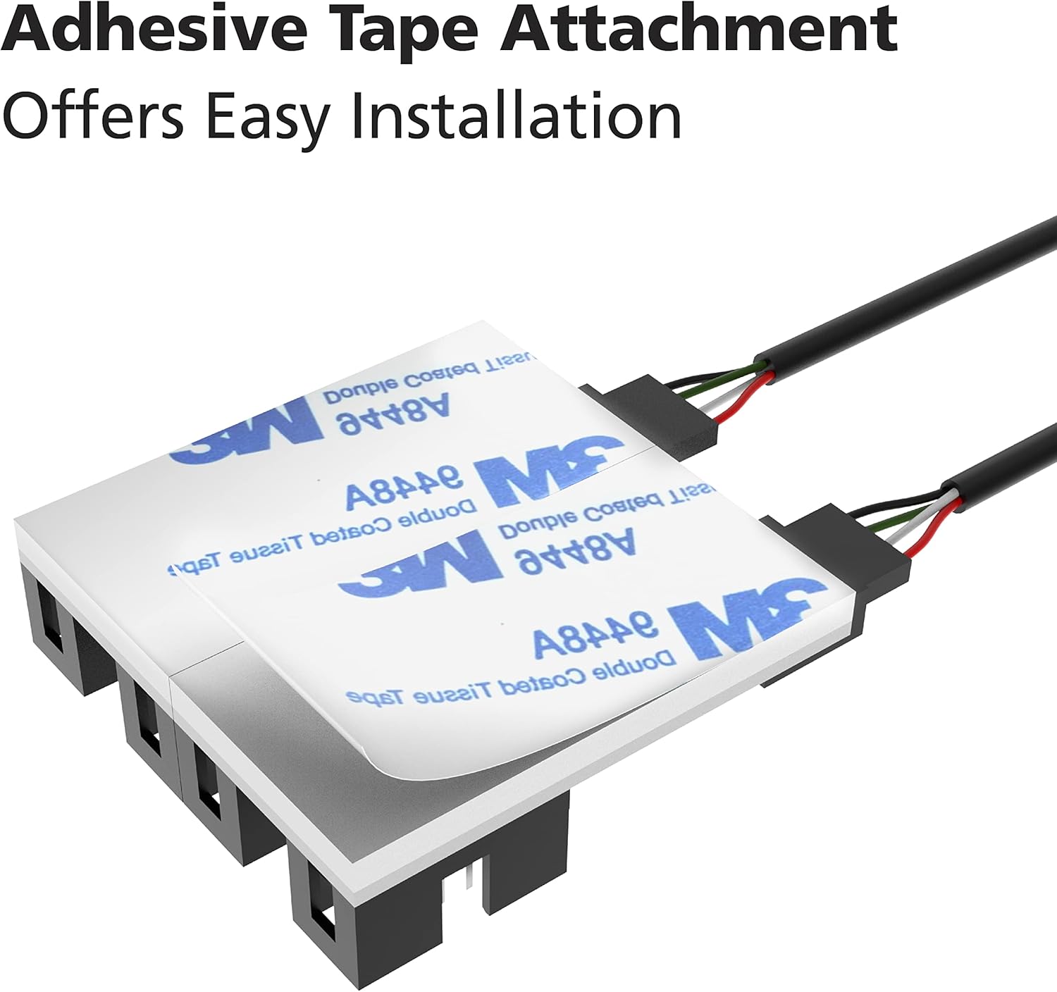 Akasa Internal 1-to-4 USB 2.0 Splitter Hub Cable | Expands a USB 2.0 9-pin header to 4 headers | Includes Adhesive Tape | 30cm | AK-CBUB64-30BK