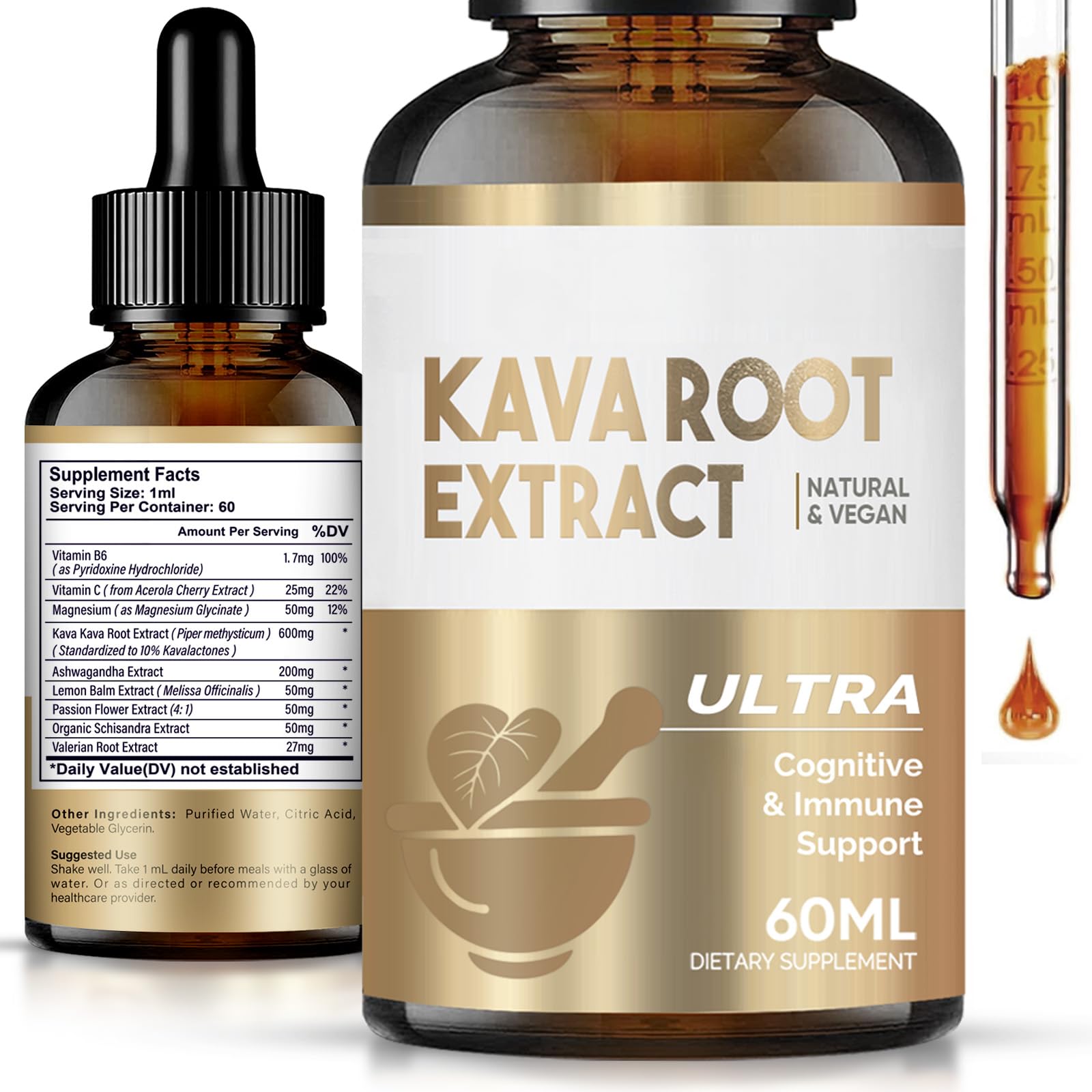 HerbX Extrato de Raiz de Kava Kava em Suplemento, Suporte Cognitivo e ...